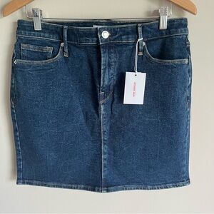 Good American NWT Women's Denim Jean Mini Skirt Size 14/32 Cowgirl Festival